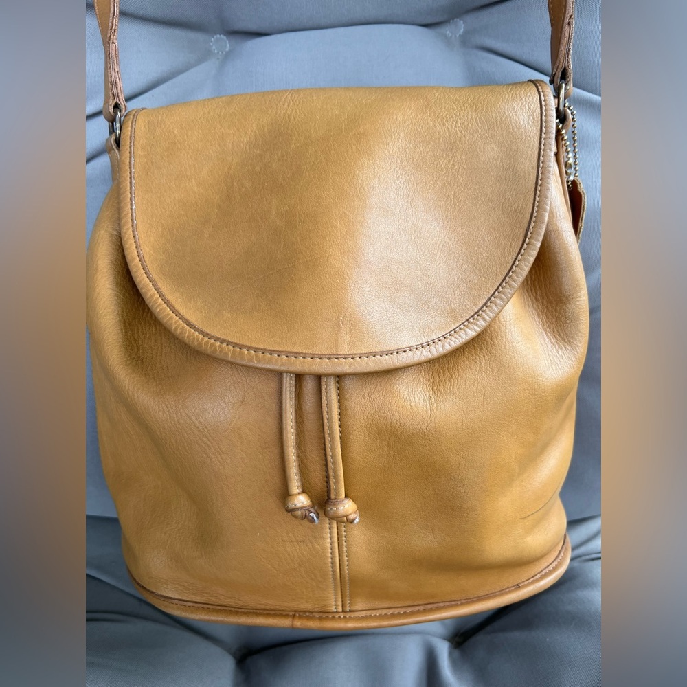 Vintage Coach Drawstring Shoulder Pouch #4025